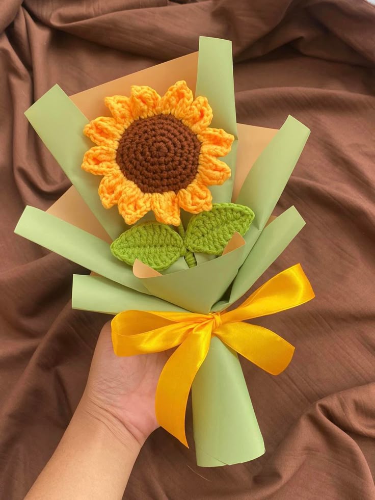 Handmade crochet sunflower bouquet